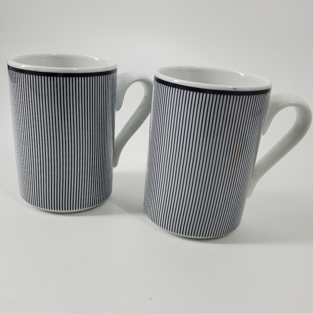 Dansk Bistro Mug Cobalt Stripe Mid Century Modern Niels Refsgaard Long Cups 2